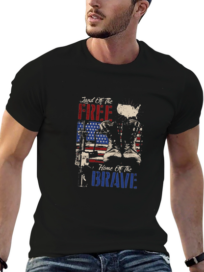 Land of the Free Patriotic Graphic T-Shirt