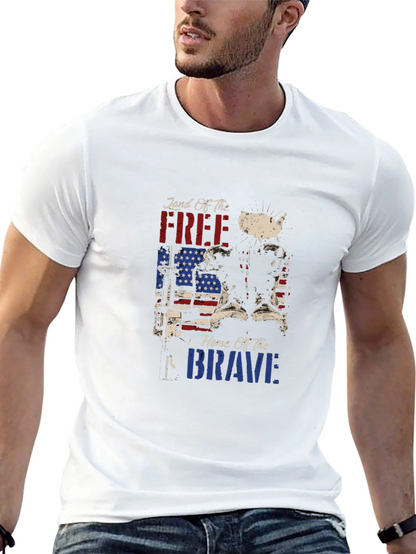 Land of the Free Patriotic Graphic T-Shirt