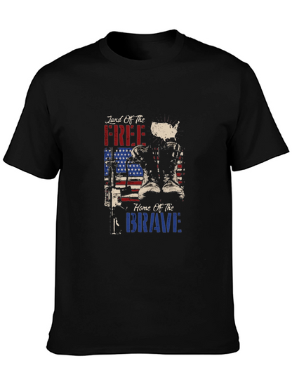 Land of the Free Patriotic Graphic T-Shirt