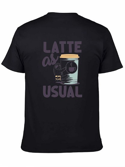Latte as Usual Sloth Graphic T-Shirt