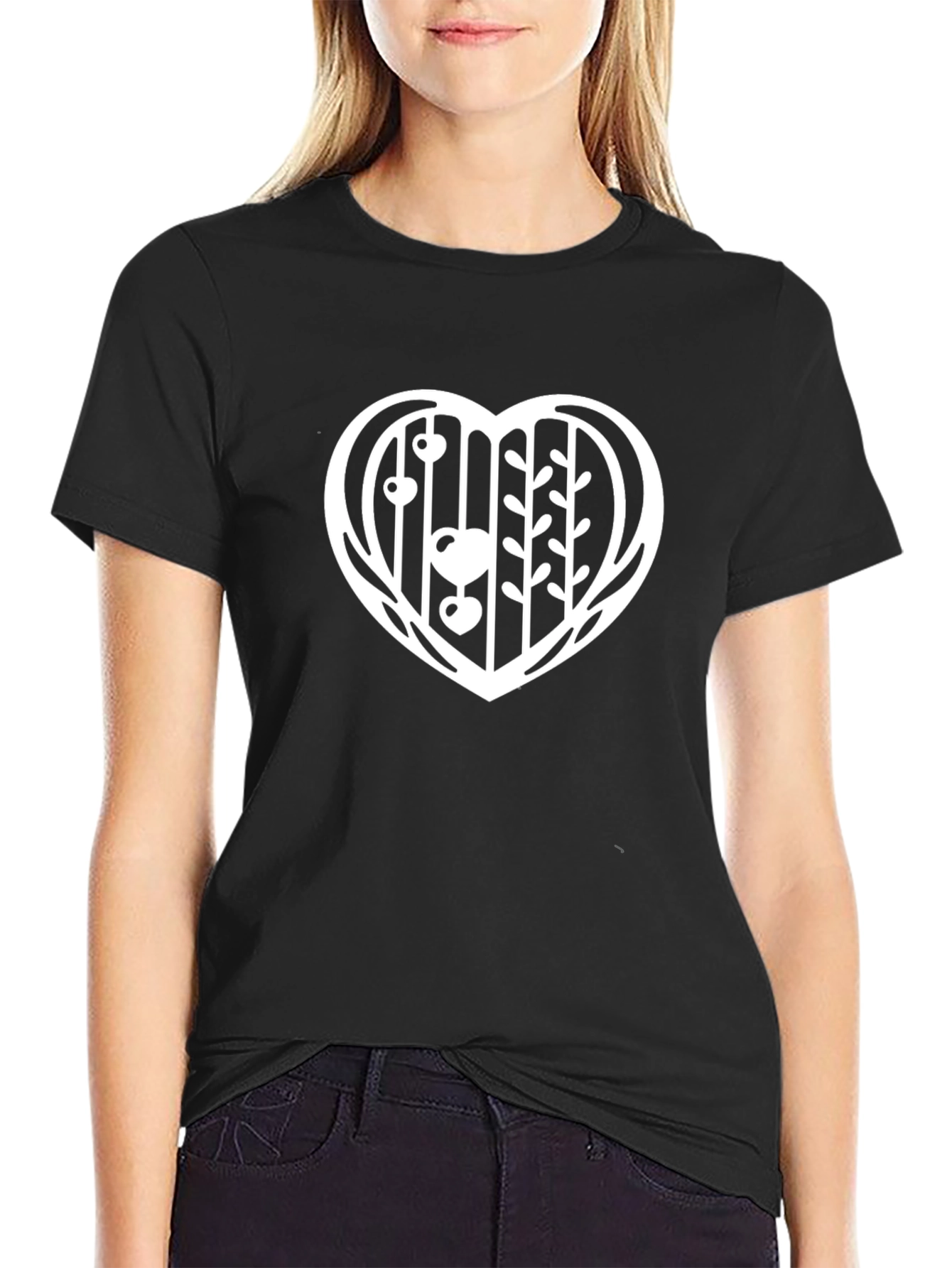 Heart Cage Graphic Tee - Black Casual Shirt