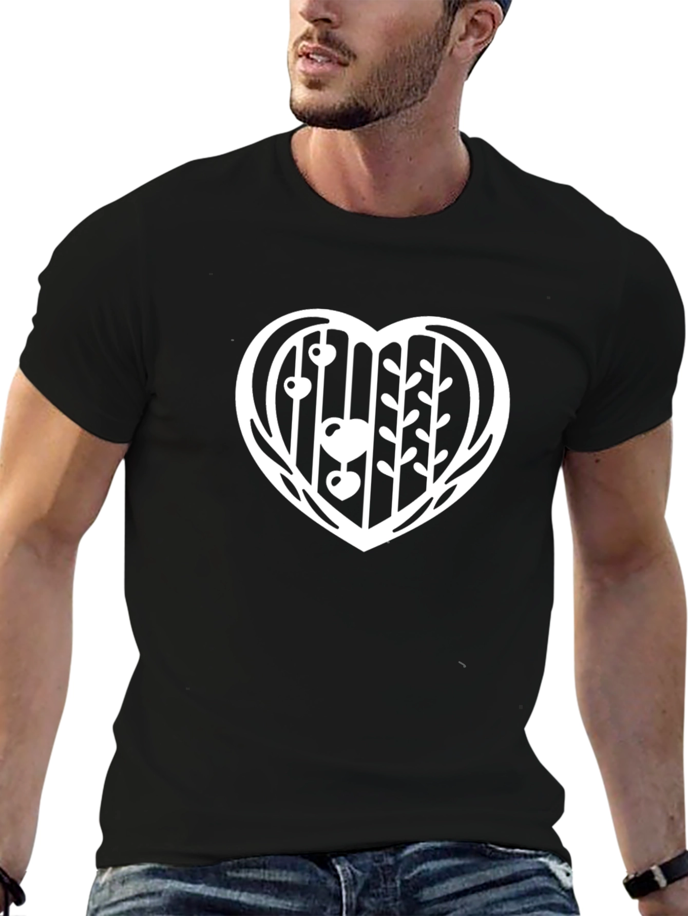 Heart Cage Graphic Tee - Black Casual Shirt