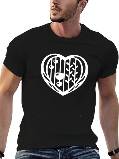 Heart Cage Graphic Tee - Black Casual Shirt