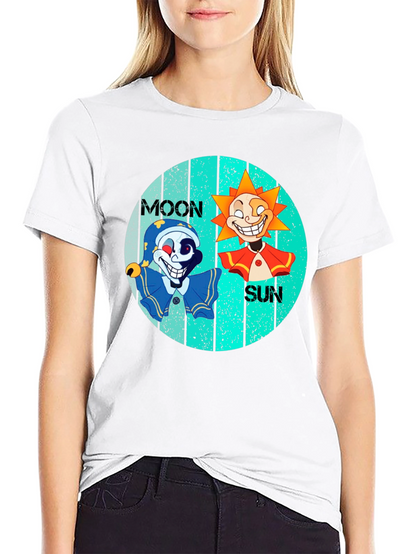 Moon & Sun Tee - Graphic Print Black T-Shirt