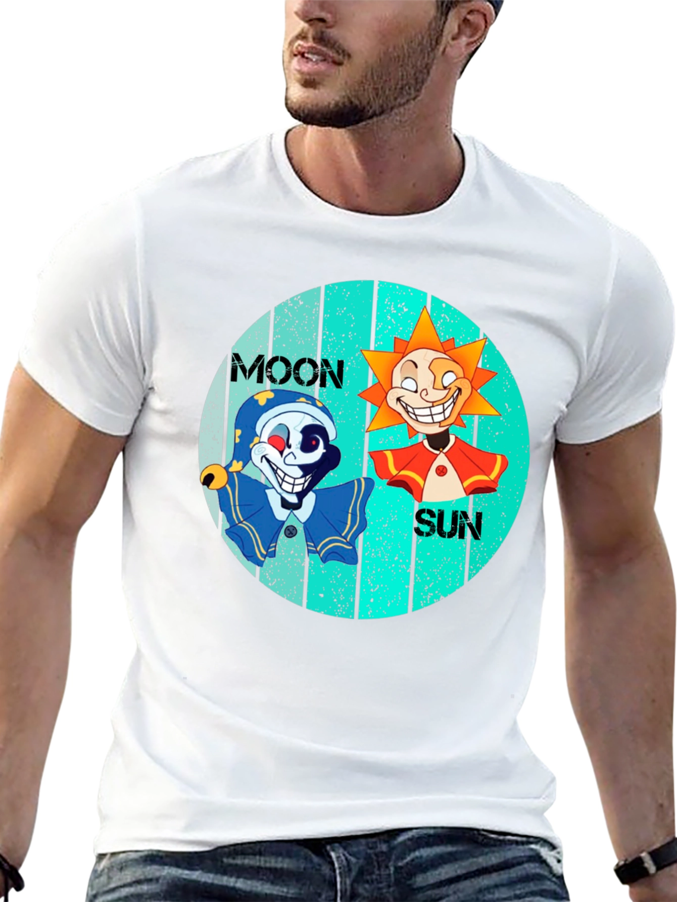 Moon & Sun Tee - Graphic Print Black T-Shirt