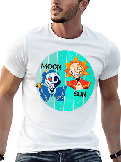 Moon & Sun Tee - Graphic Print Black T-Shirt