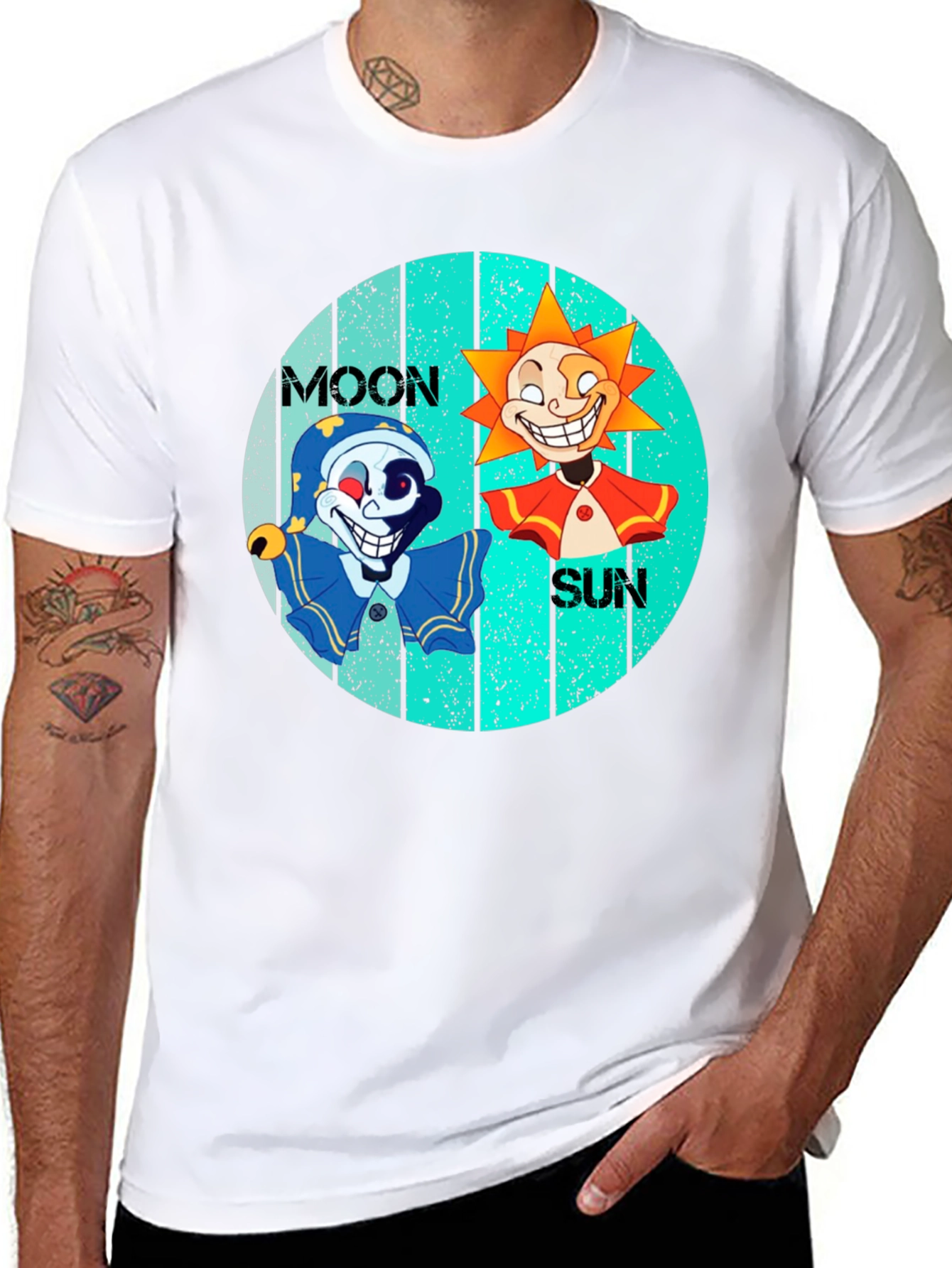 Moon & Sun Tee - Graphic Print Black T-Shirt