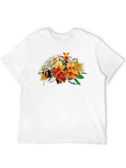 Floral Bouquet Graphic Black T-Shirt