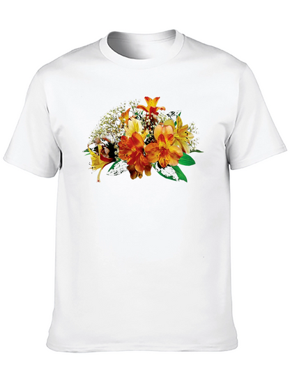 Floral Bouquet Graphic Black T-Shirt