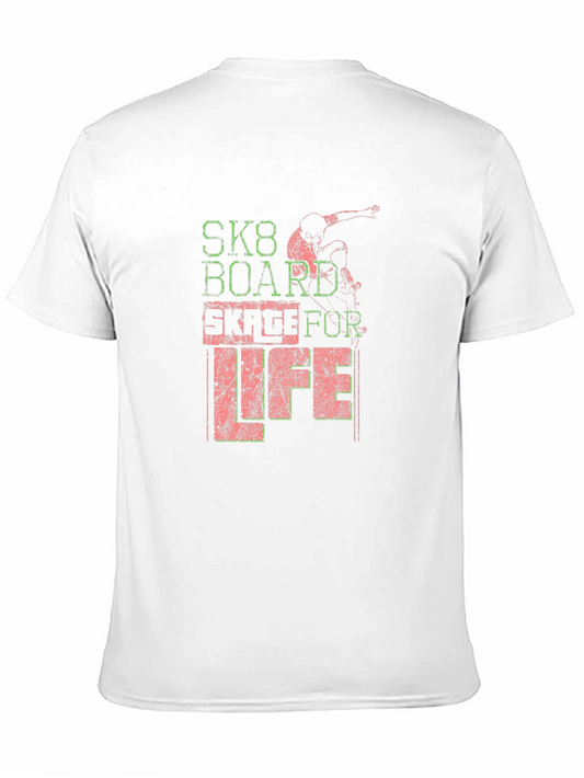 Skateboarding Graphic T-Shirt - SK8 Board Skate for Life