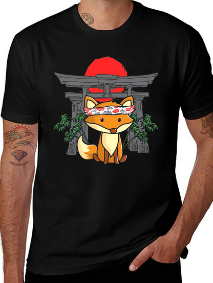 Japanese Fox T-Shirt: Cute Anime Design