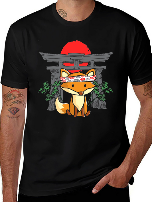Japanese Fox T-Shirt: Cute Anime Design
