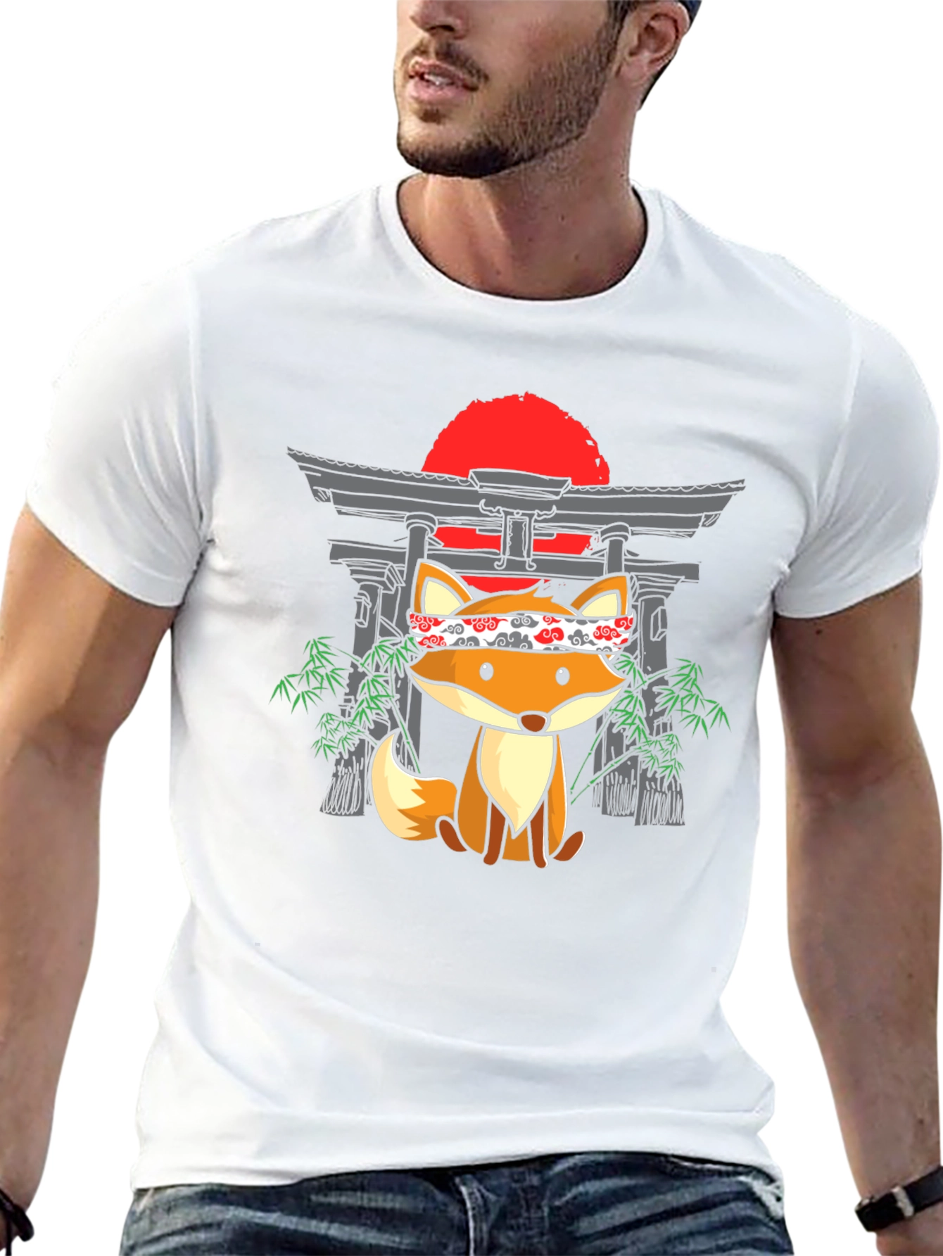 Japanese Fox T-Shirt: Cute Anime Design