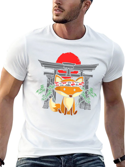 Japanese Fox T-Shirt: Cute Anime Design