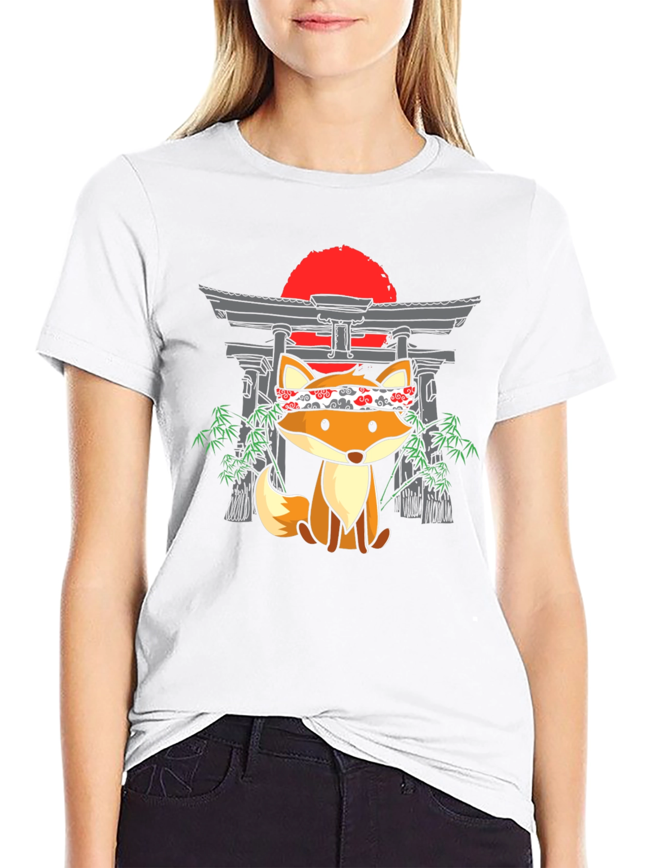 Japanese Fox T-Shirt: Cute Anime Design