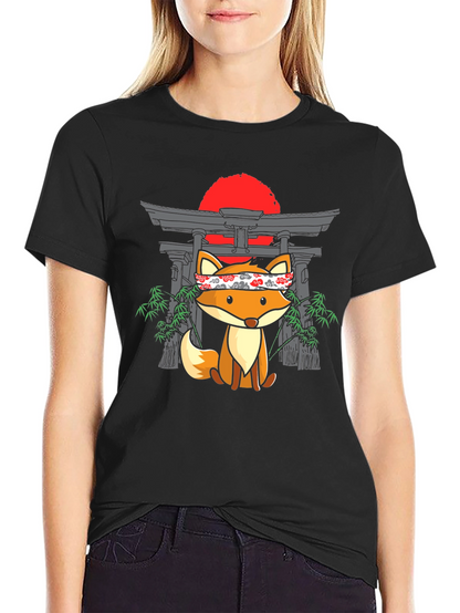 Japanese Fox T-Shirt: Cute Anime Design