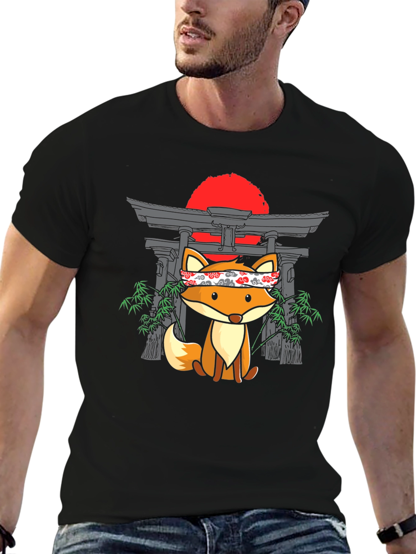 Japanese Fox T-Shirt: Cute Anime Design
