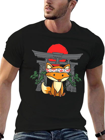 Japanese Fox T-Shirt: Cute Anime Design