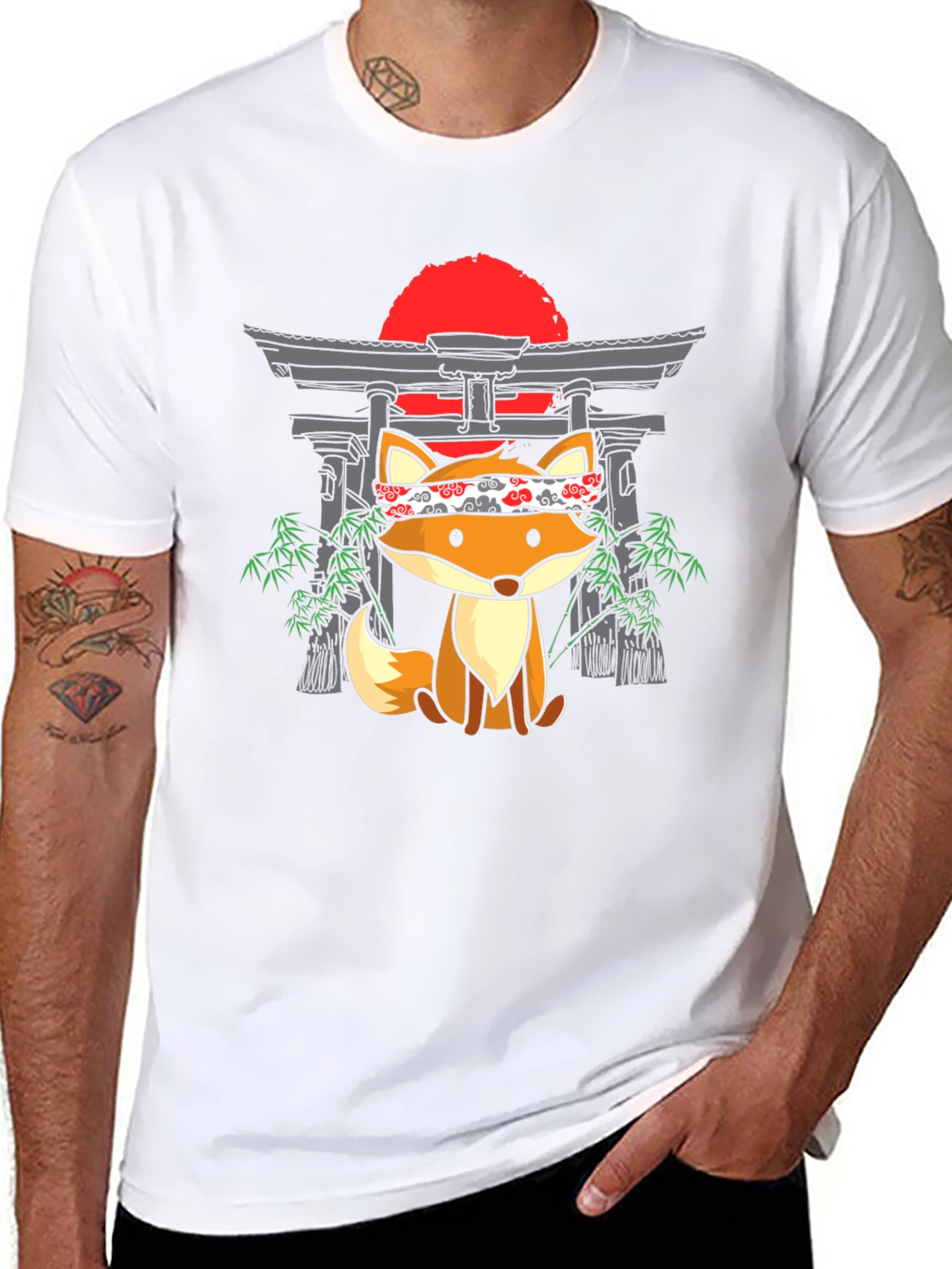 Japanese Fox T-Shirt: Cute Anime Design