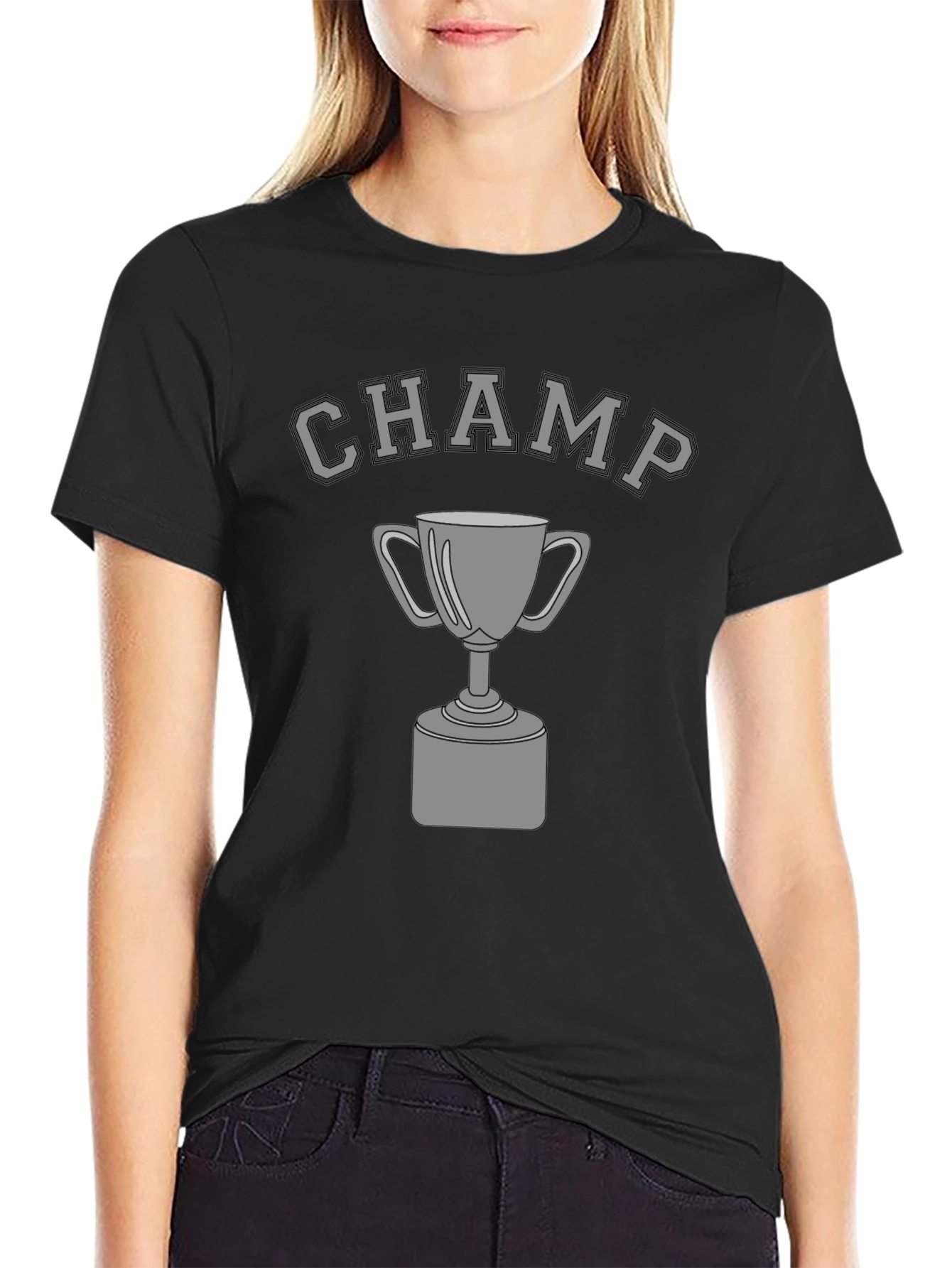 Champ Graphic Tee - Black Short Sleeve T-Shirt