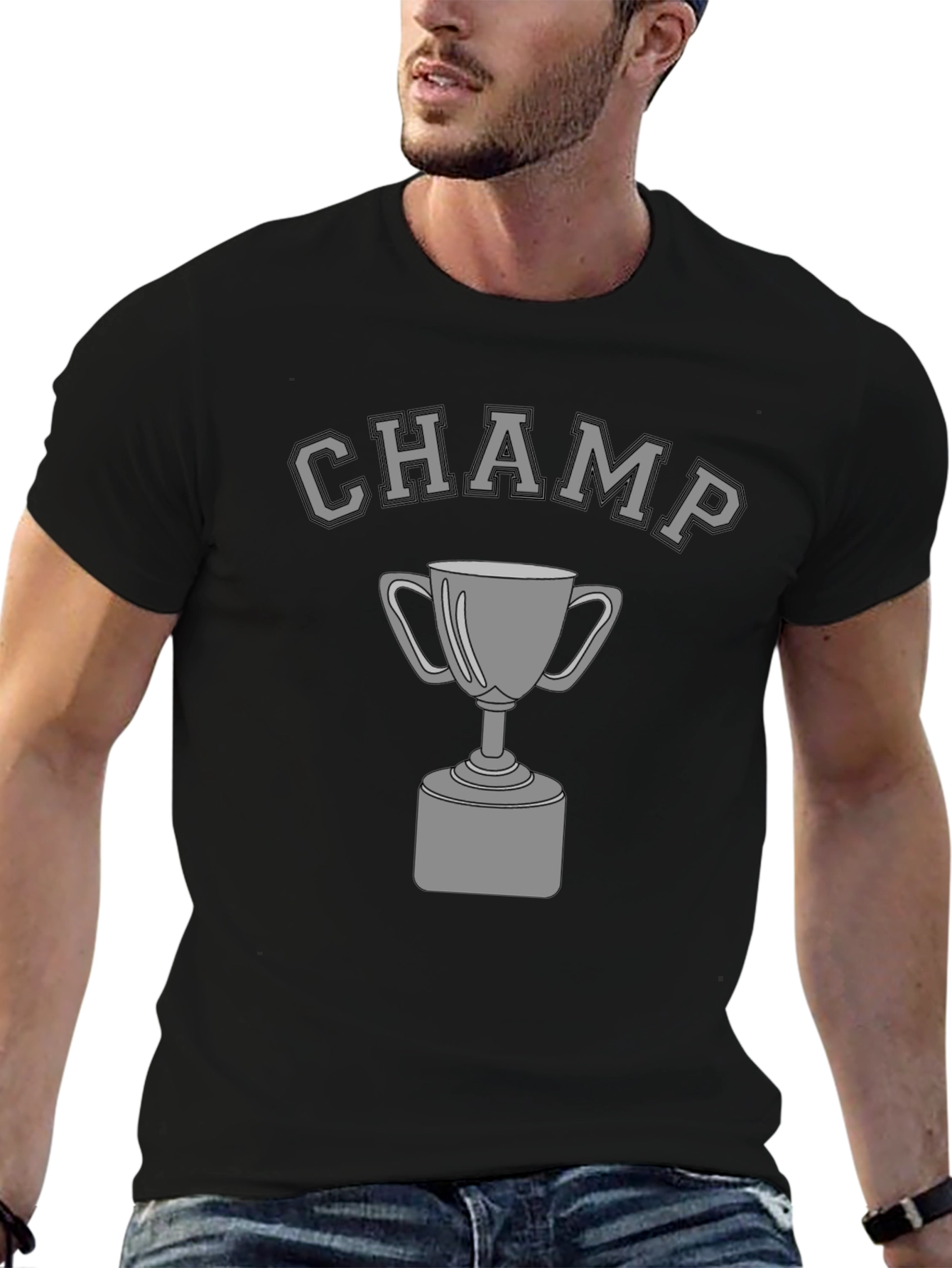 Champ Graphic Tee - Black Short Sleeve T-Shirt