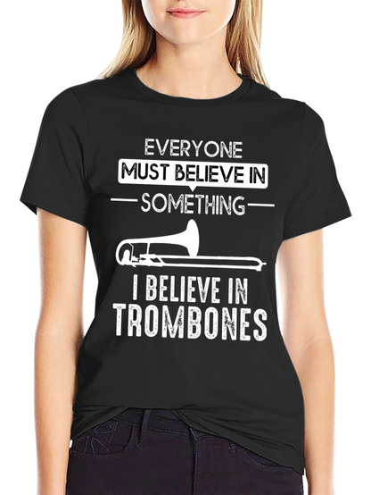 Trombone Believer Graphic T-Shirt - Black