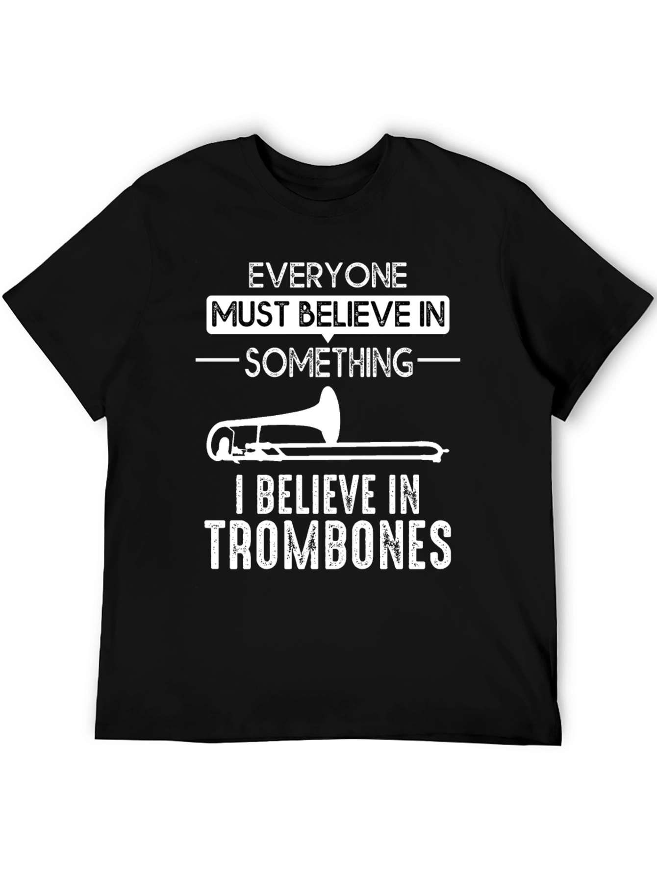 Trombone Believer Graphic T-Shirt - Black