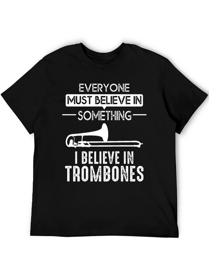 Trombone Believer Graphic T-Shirt - Black