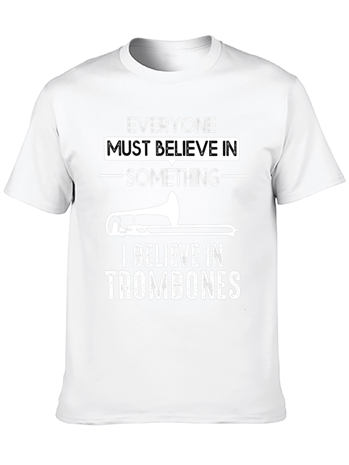 Trombone Believer Graphic T-Shirt - Black