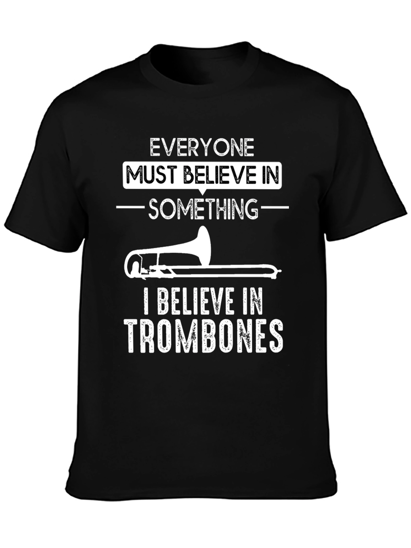 Trombone Believer Graphic T-Shirt - Black