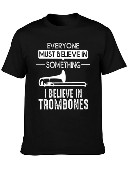 Trombone Believer Graphic T-Shirt - Black