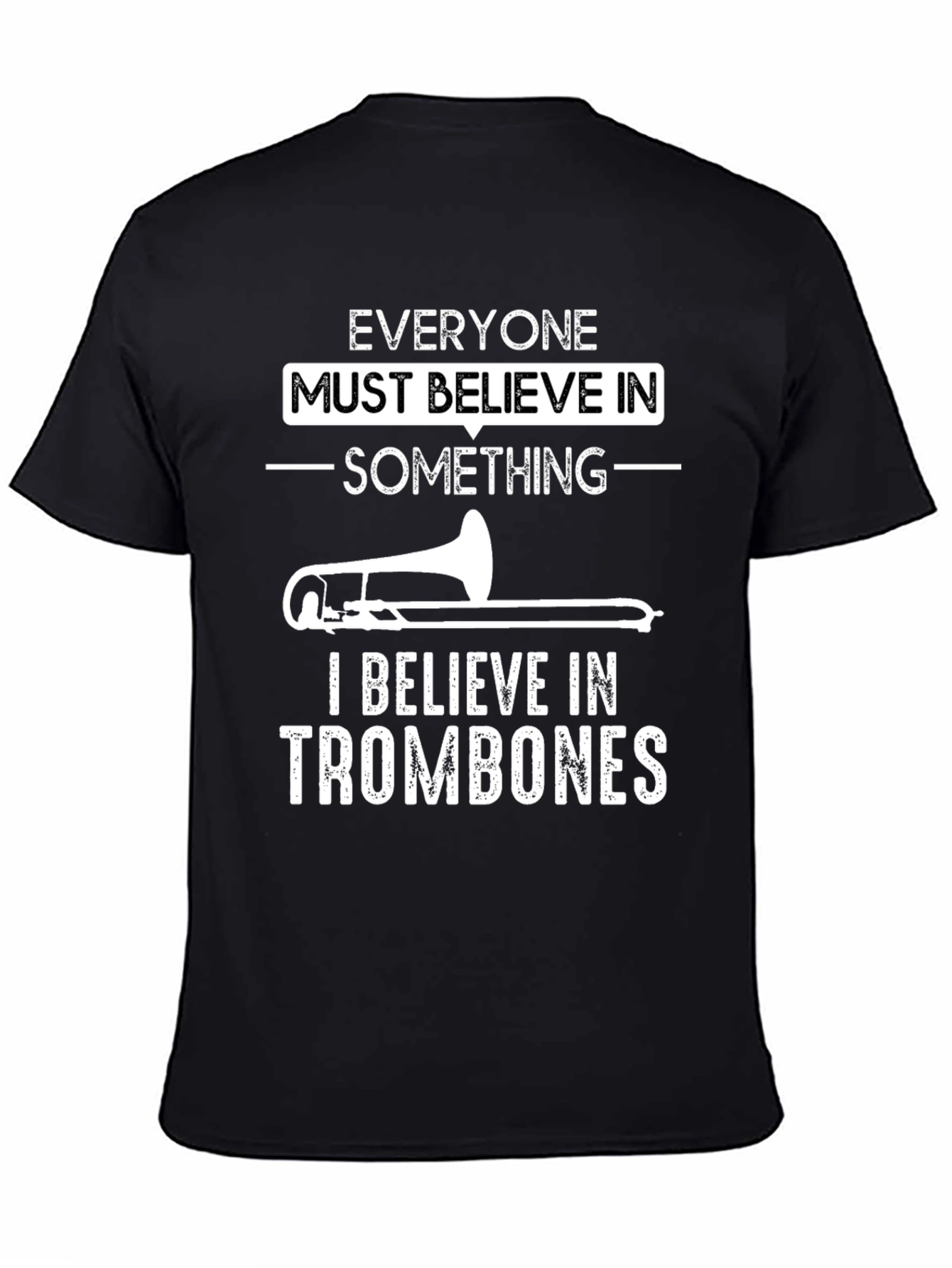 Trombone Believer Graphic T-Shirt - Black