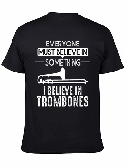 Trombone Believer Graphic T-Shirt - Black