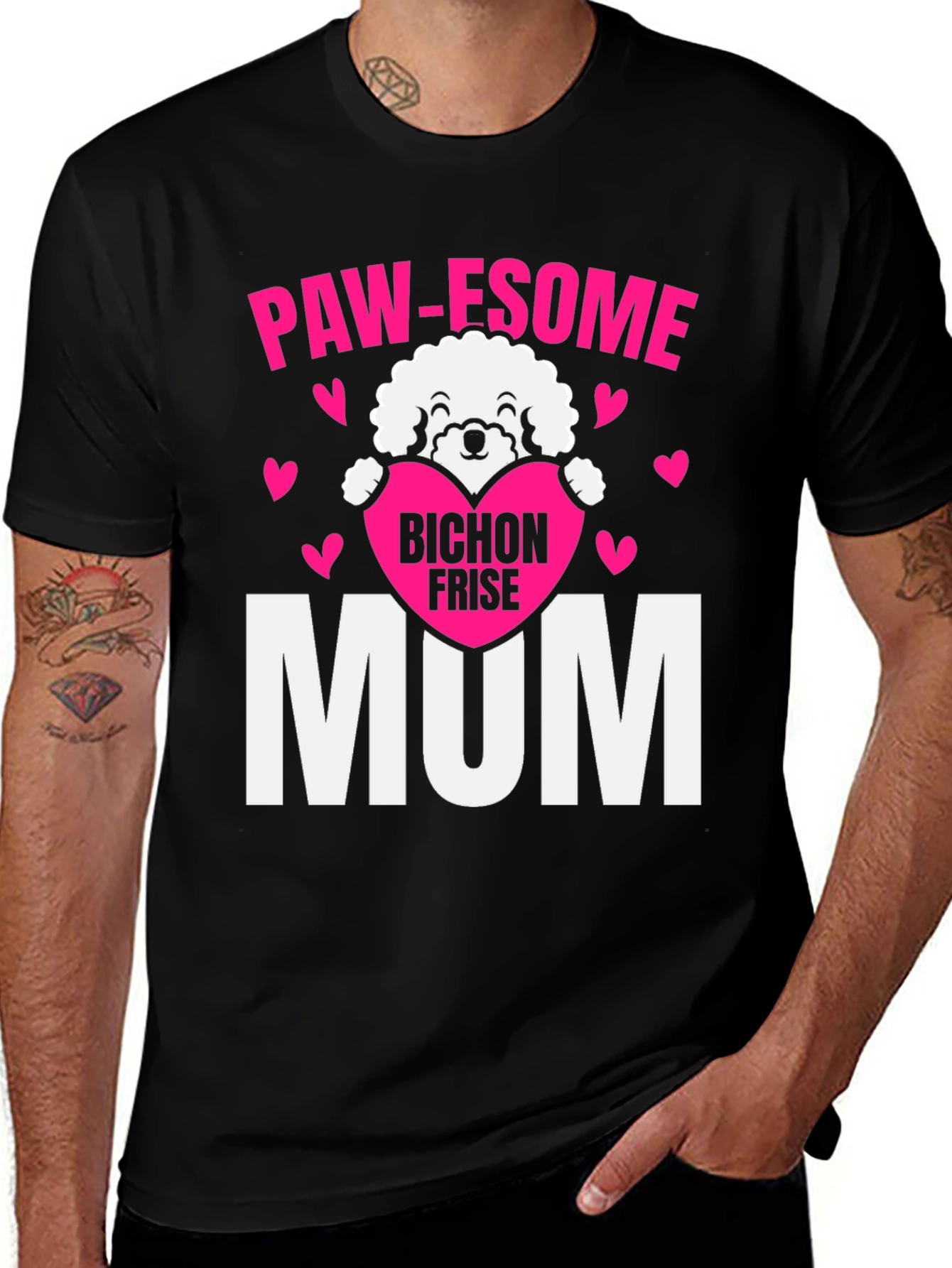 Paw-some Bichon Frise Mum T-Shirt