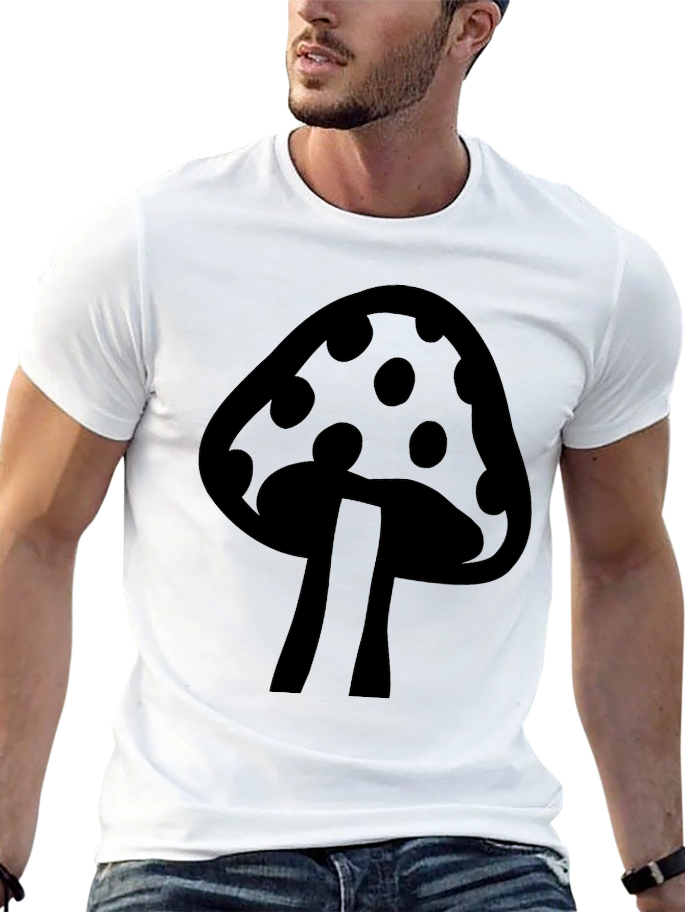 Mushroom Graphic Tee - Cool Black T-Shirt