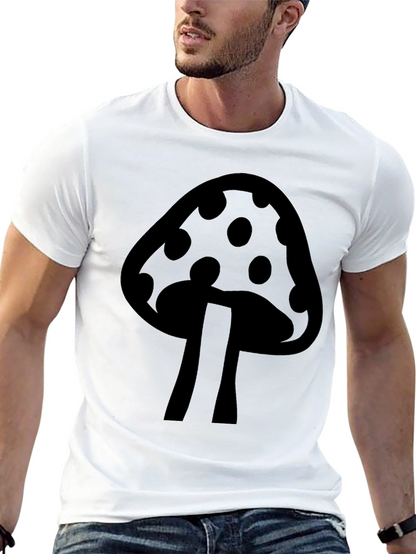 Mushroom Graphic Tee - Cool Black T-Shirt