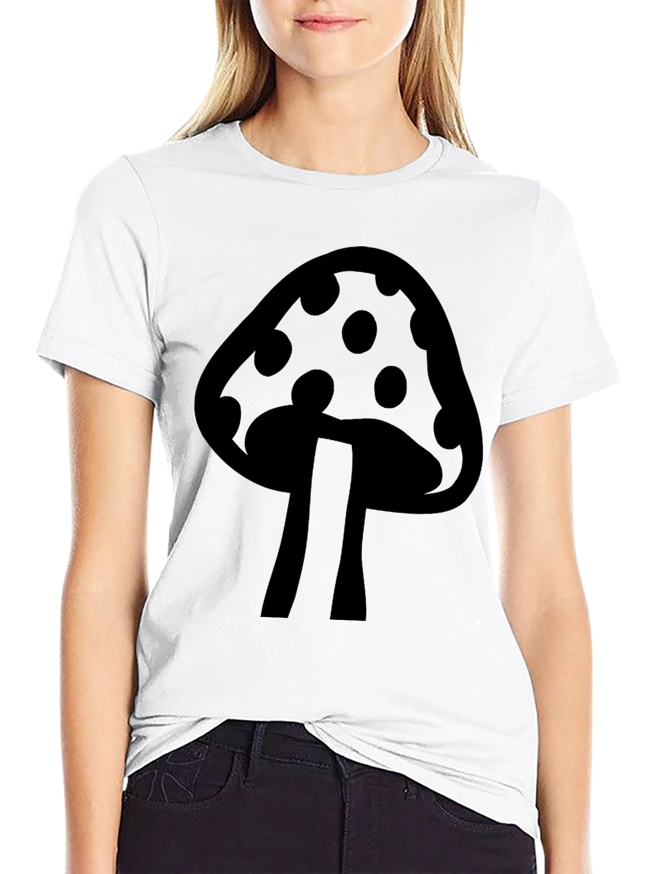 Mushroom Graphic Tee - Cool Black T-Shirt