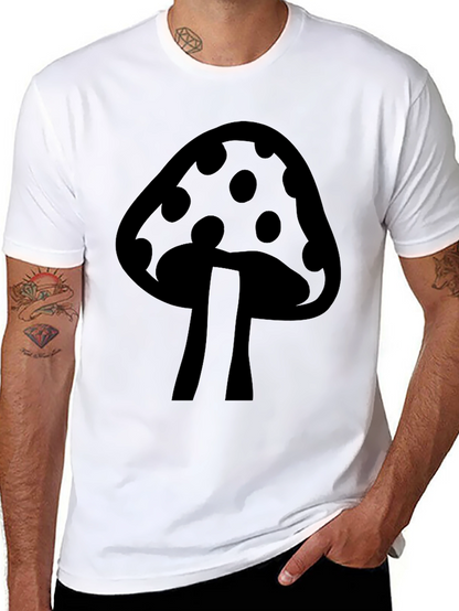 Mushroom Graphic Tee - Cool Black T-Shirt
