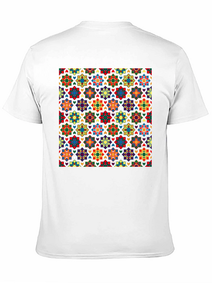 Patterned Crew Neck T-Shirt