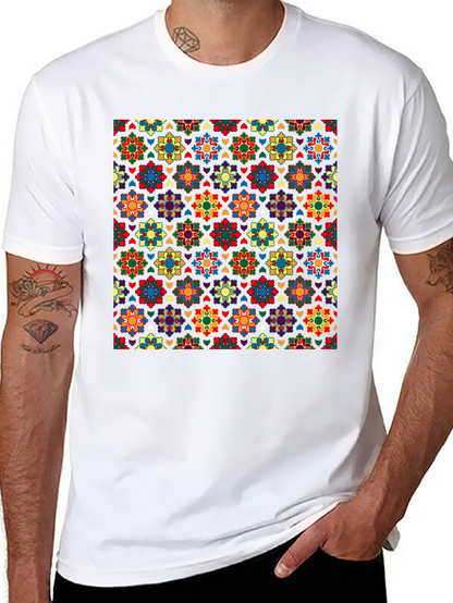 Patterned Crew Neck T-Shirt