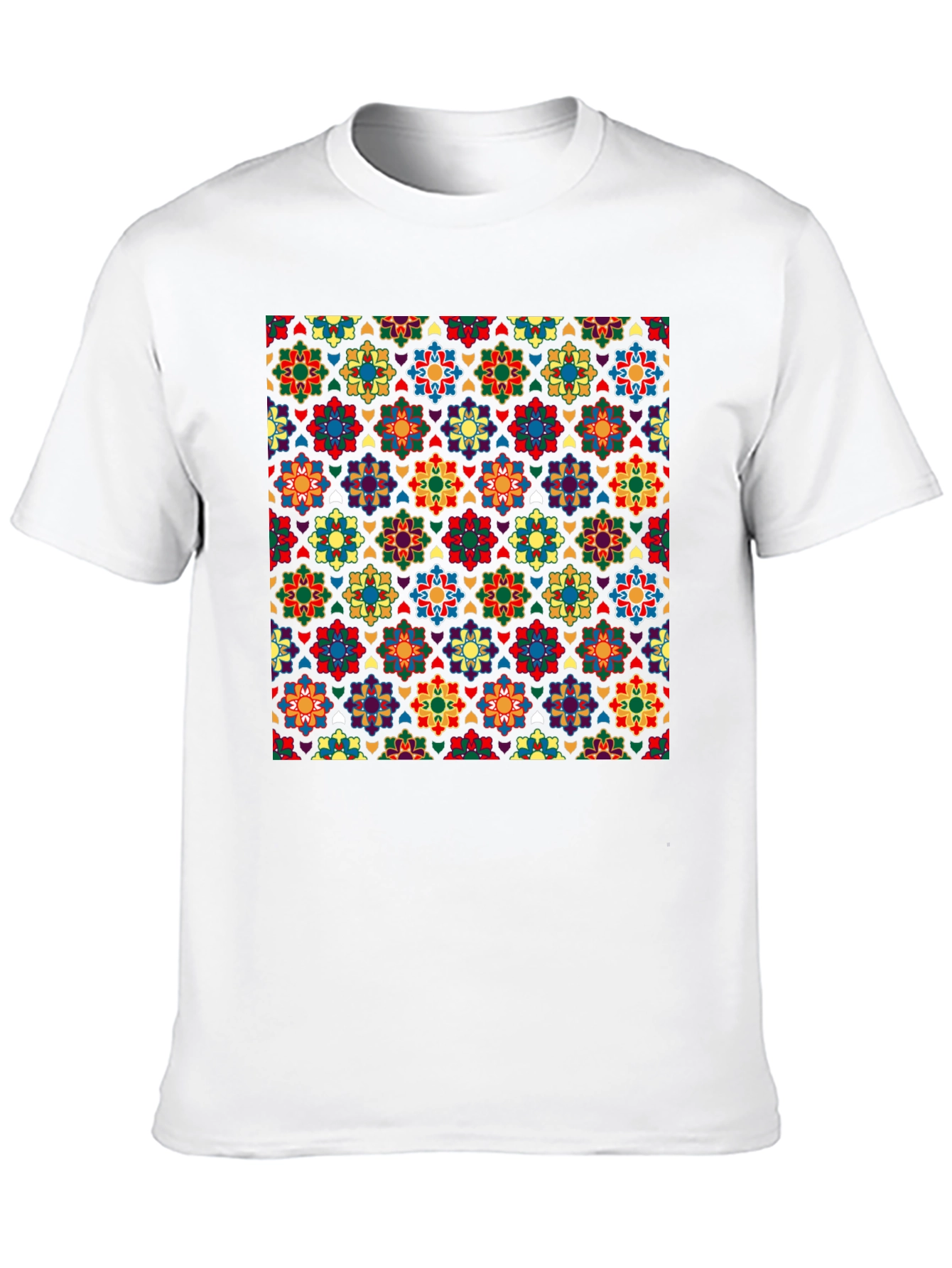 Patterned Crew Neck T-Shirt