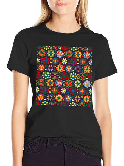 Patterned Crew Neck T-Shirt