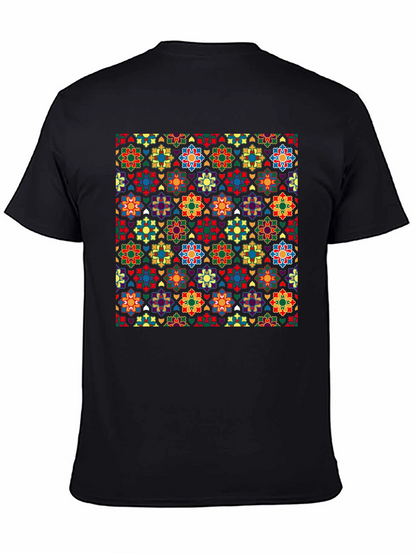 Patterned Crew Neck T-Shirt