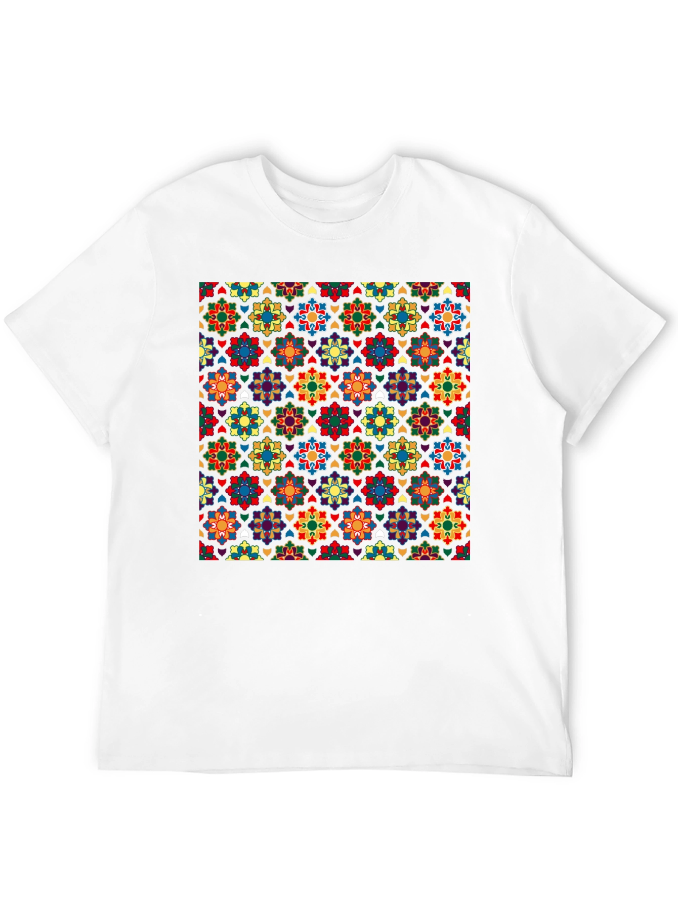 Patterned Crew Neck T-Shirt