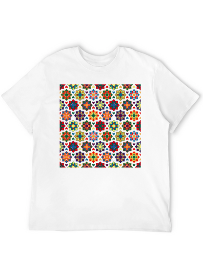 Patterned Crew Neck T-Shirt