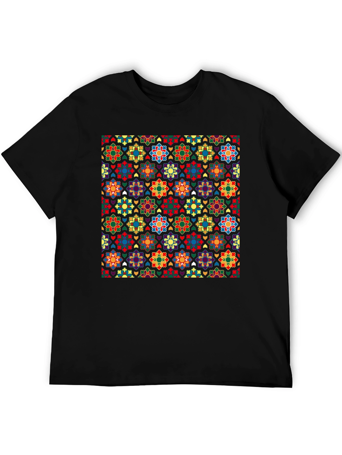Patterned Crew Neck T-Shirt