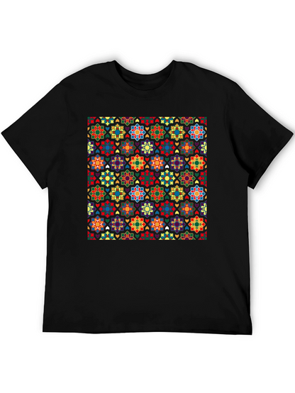 Patterned Crew Neck T-Shirt