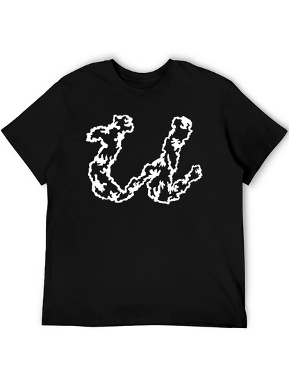 Abstract U Graphic Black T-Shirt