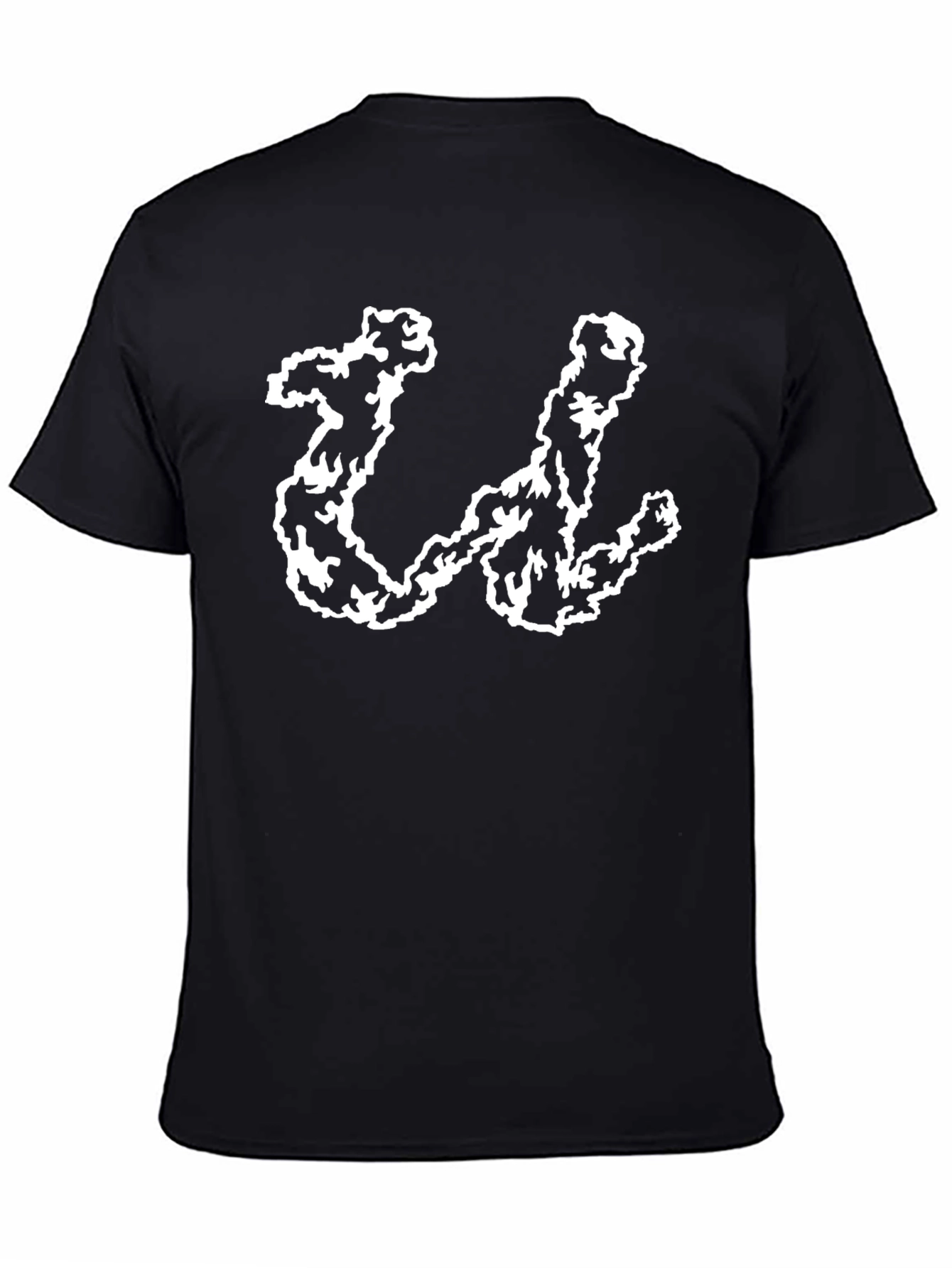 Abstract U Graphic Black T-Shirt