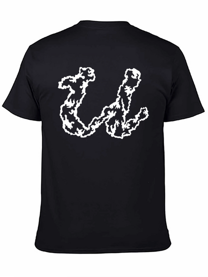 Abstract U Graphic Black T-Shirt
